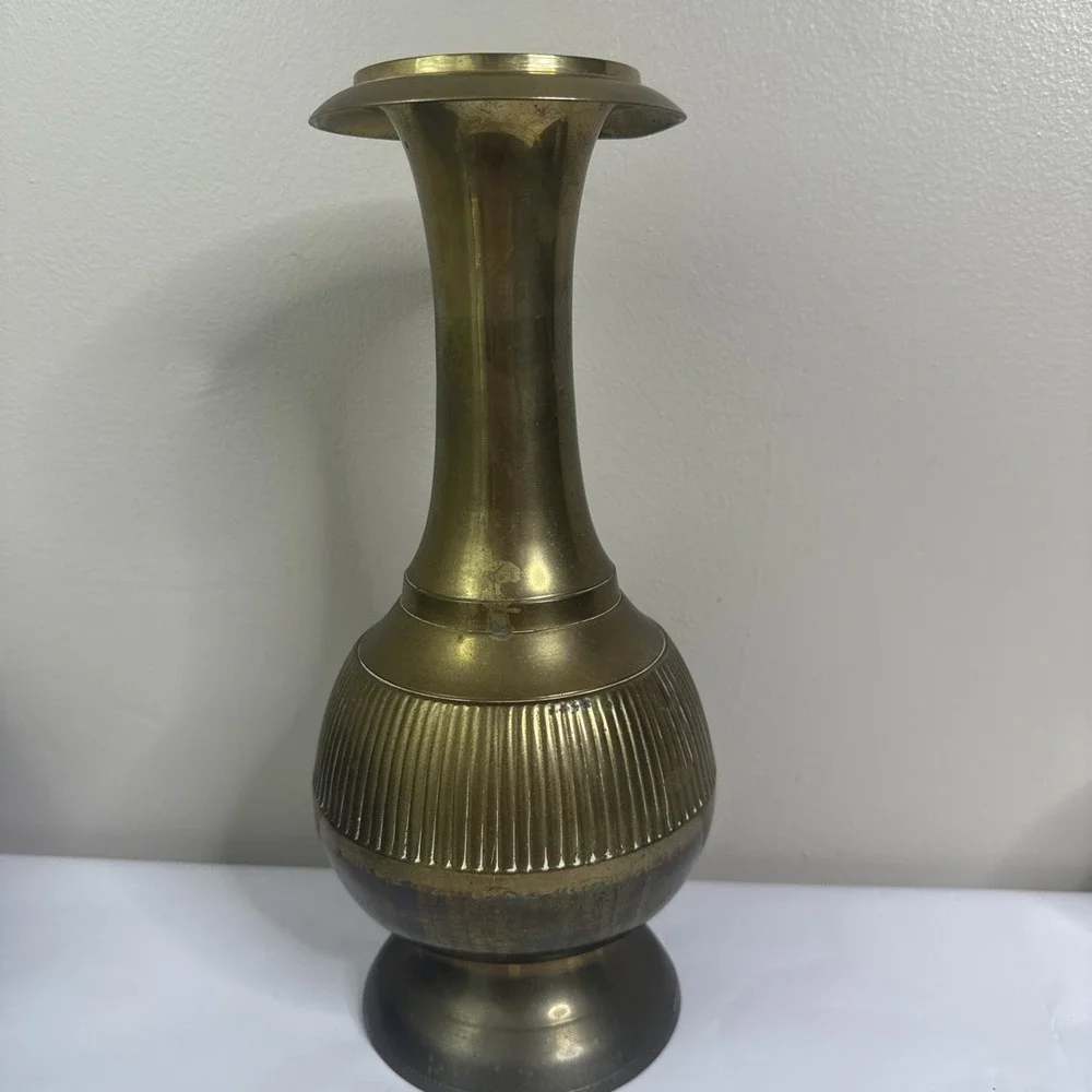 Vintage Brass Vase Made In India 8 Inches Tall Brass Decor Brass Vintage Antique